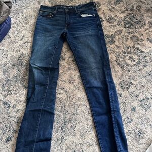 American Eagle Outfitters Men's Dark Blue Straight Jeans